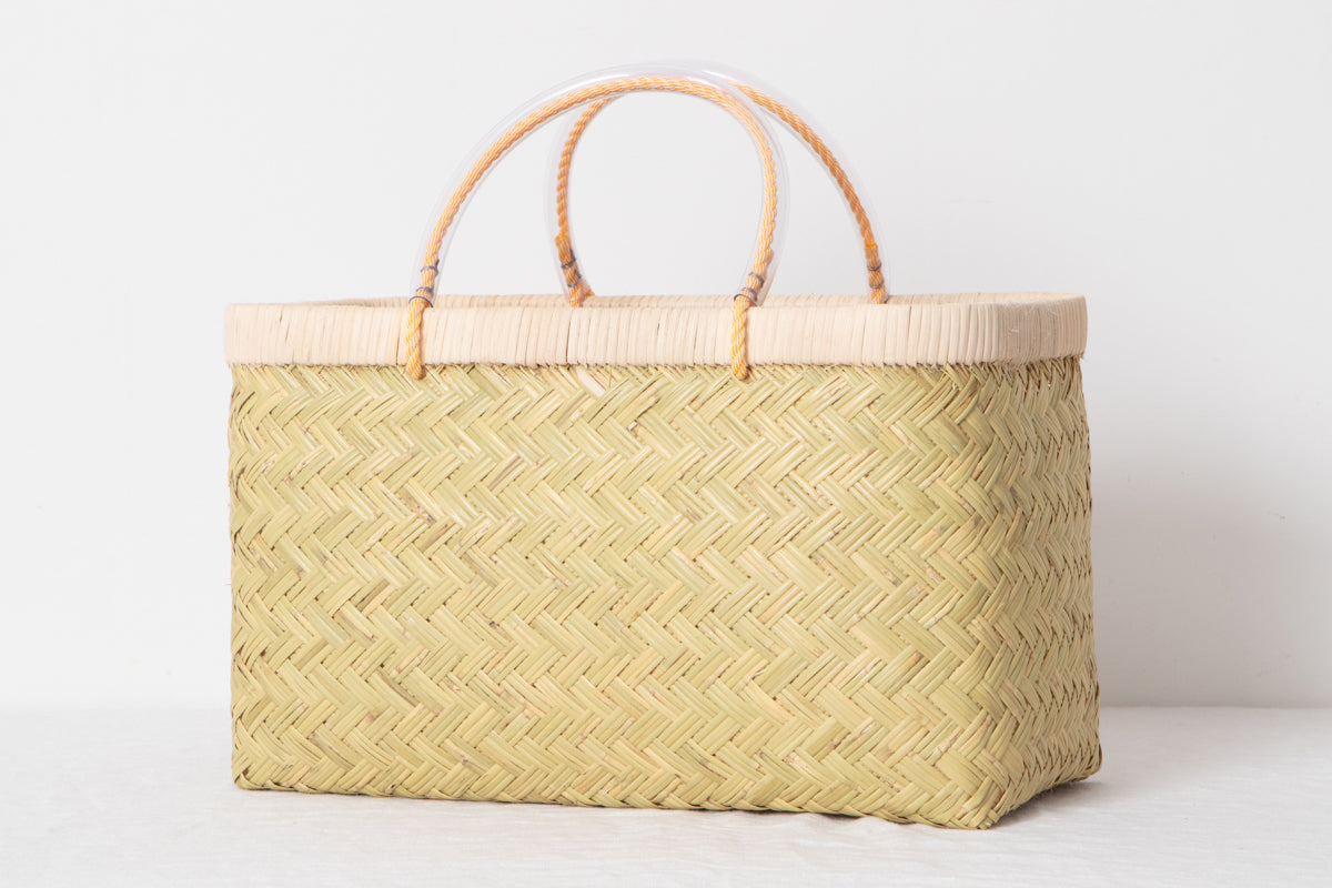 Shopping basket M -vinyl handle- / Suzu bamboo / Iwate-JPN 450810-1