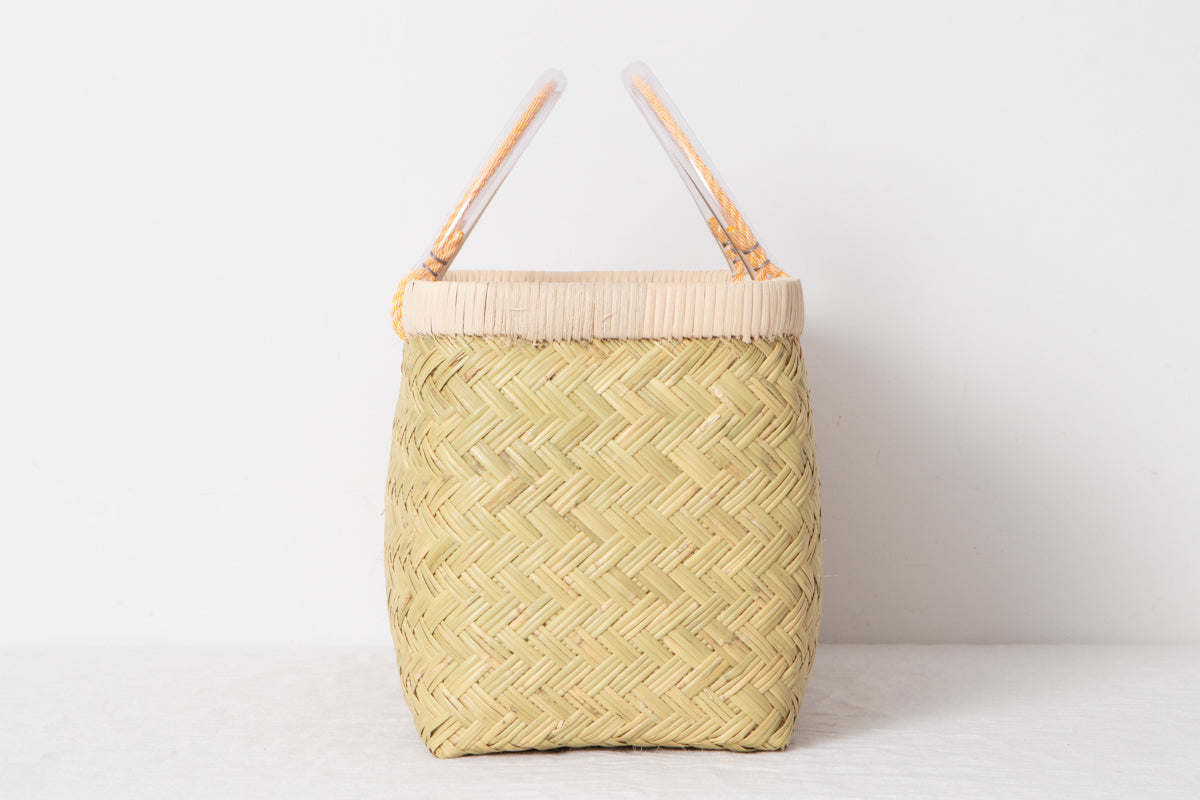 Shopping basket M -vinyl handle- / Suzu bamboo / Iwate-JPN 450810-1