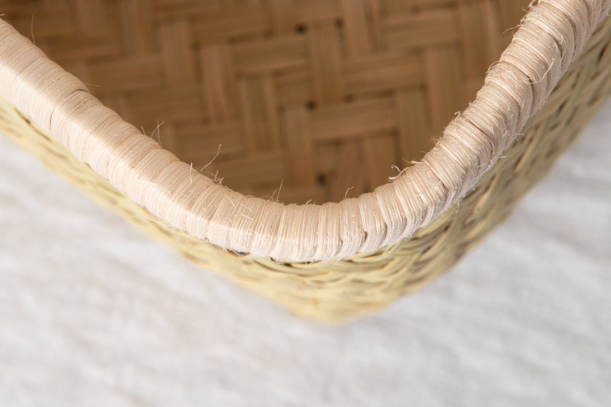 Shopping basket M -vinyl handle- / Suzu bamboo / Iwate-JPN 450810-1