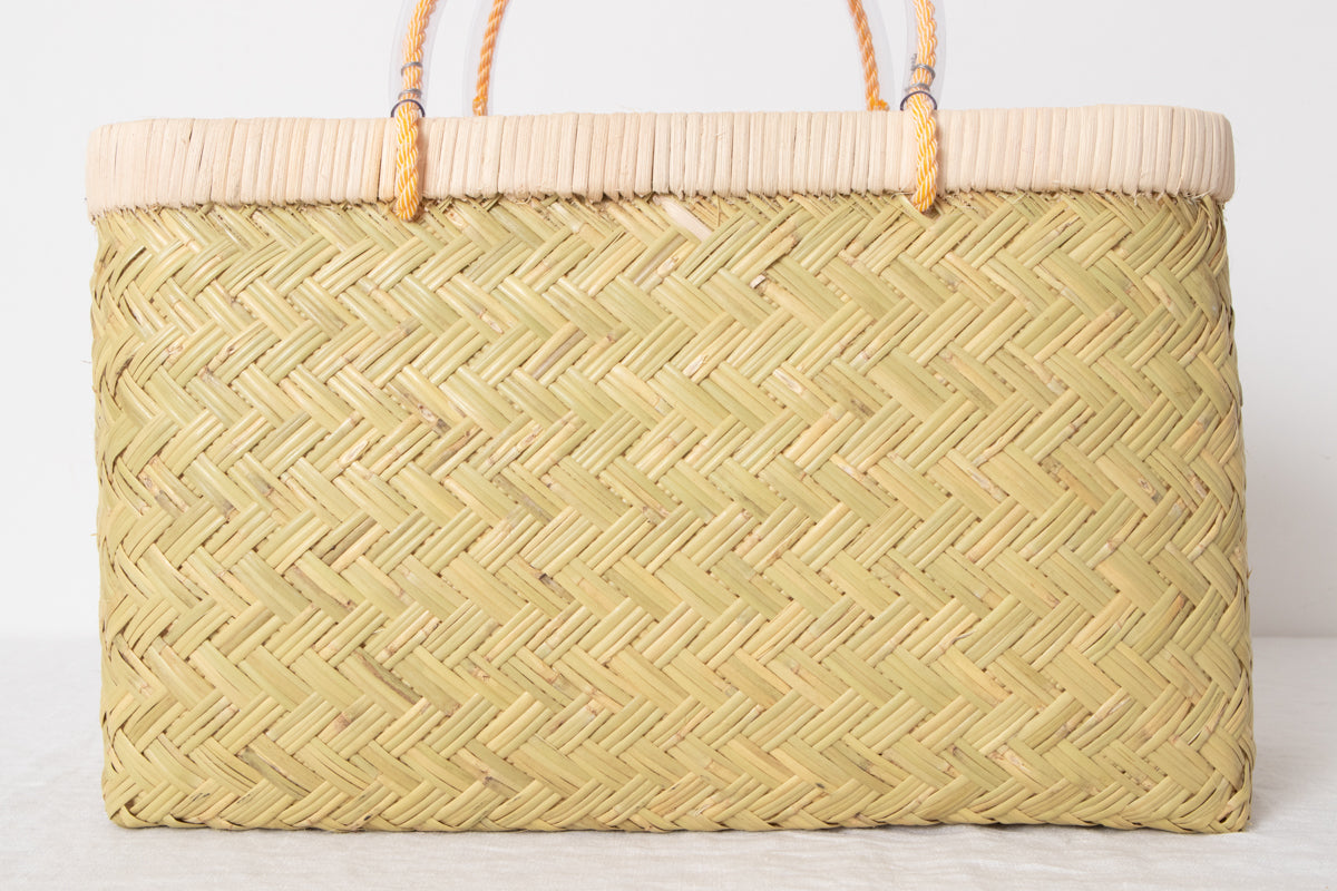 Shopping basket M -vinyl handle- / Suzu bamboo / Iwate-JPN 450810-1