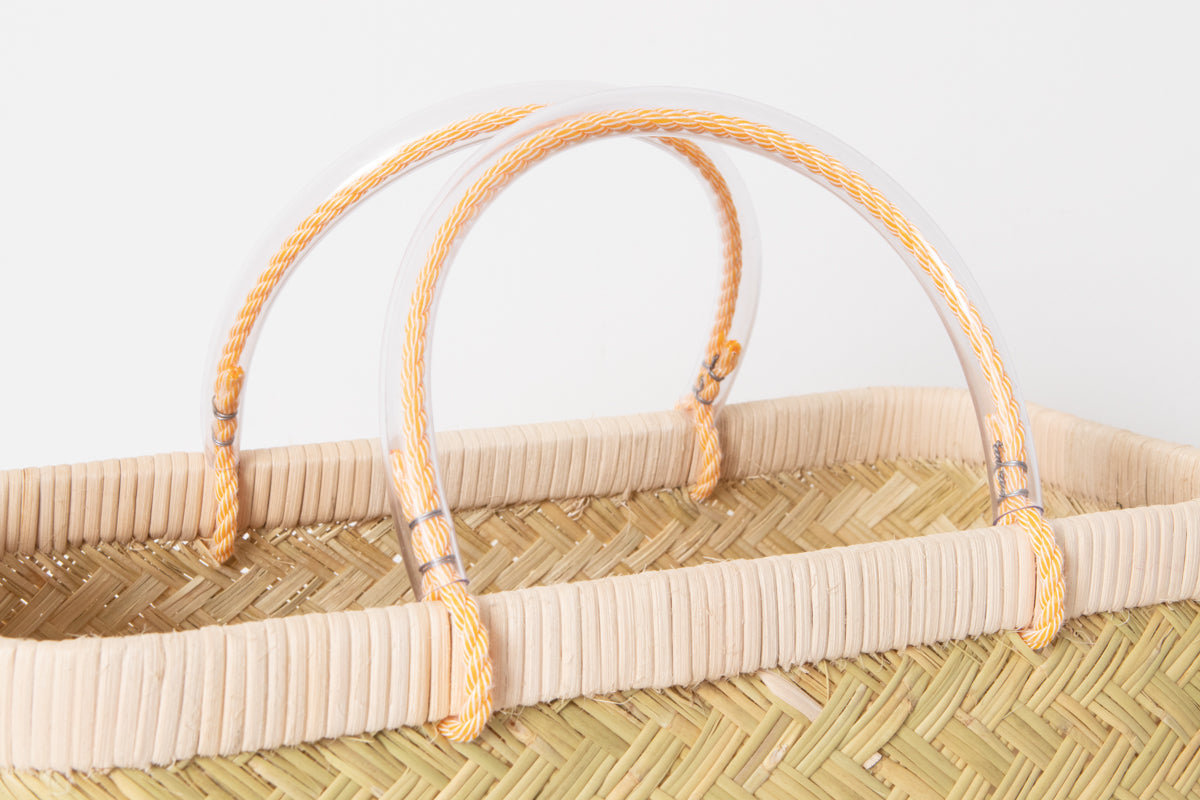 Shopping basket M -vinyl handle- / Suzu bamboo / Iwate-JPN 450810-1