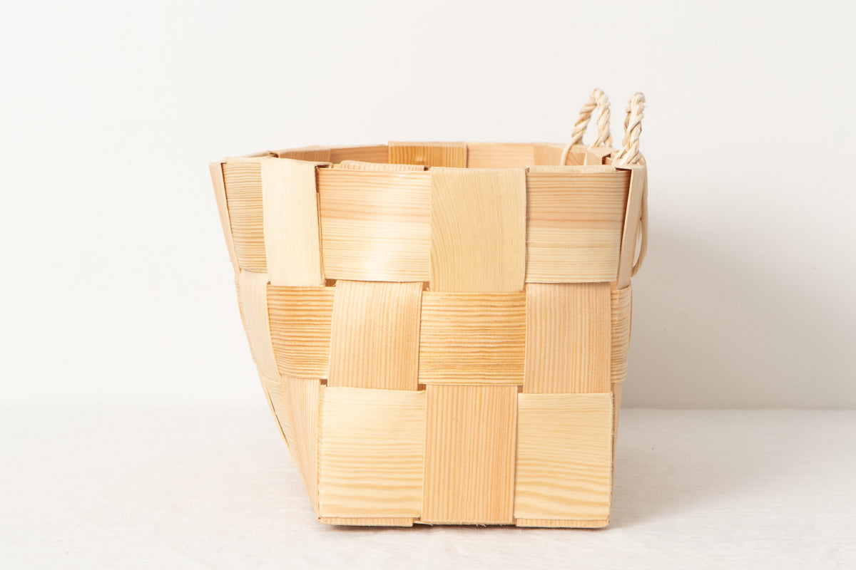 Wall basket -double ring- / Pine / EST 330706-1