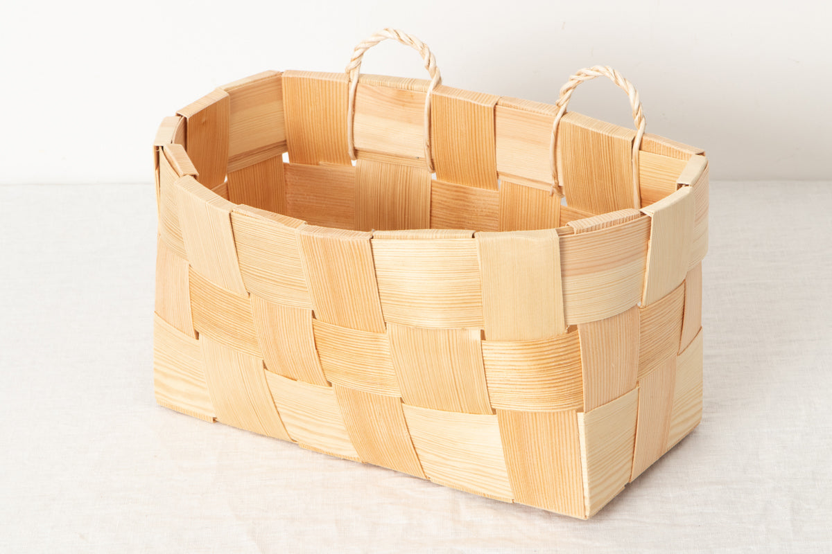 Wall basket -double ring- / Pine / EST 330706-1