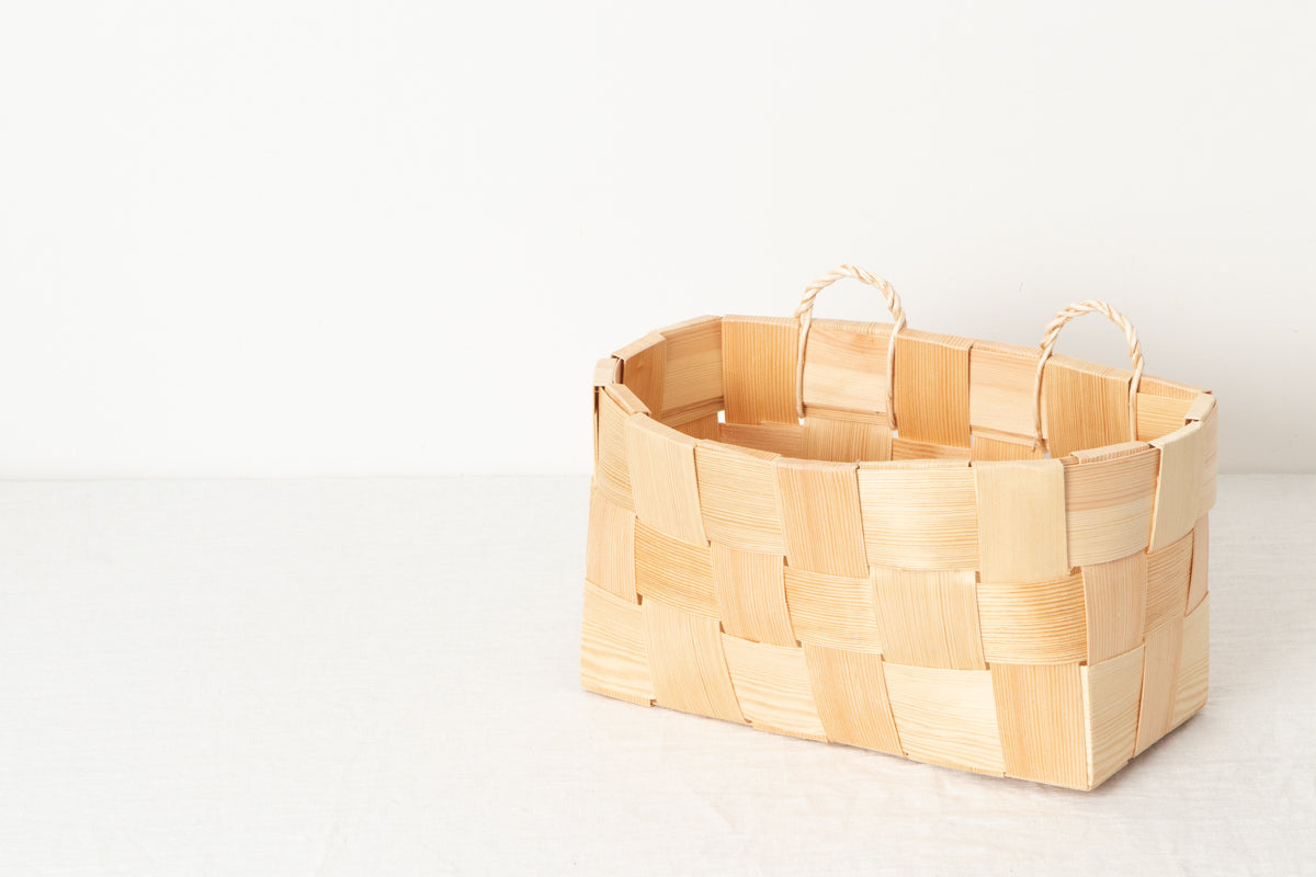 Wall basket -double ring- / Pine / EST 330706-1