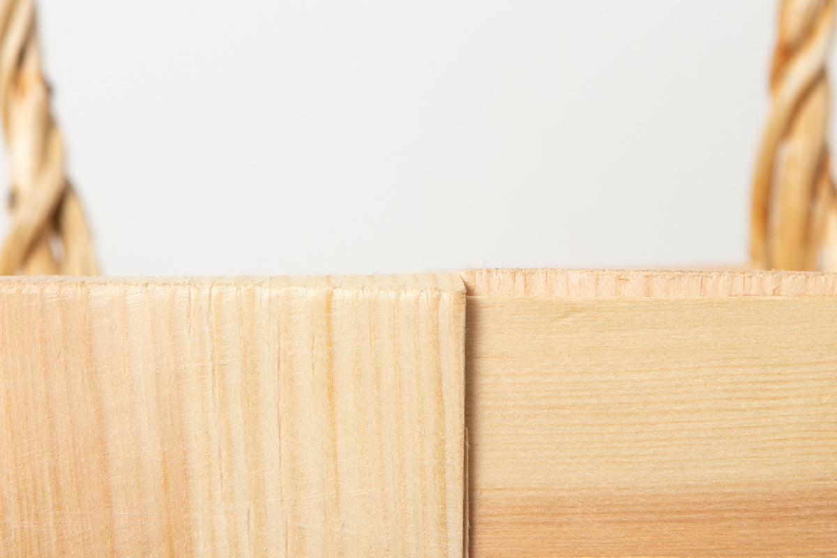 エストニア/パイン サイドバスケット(持ち手つき) 330711-1