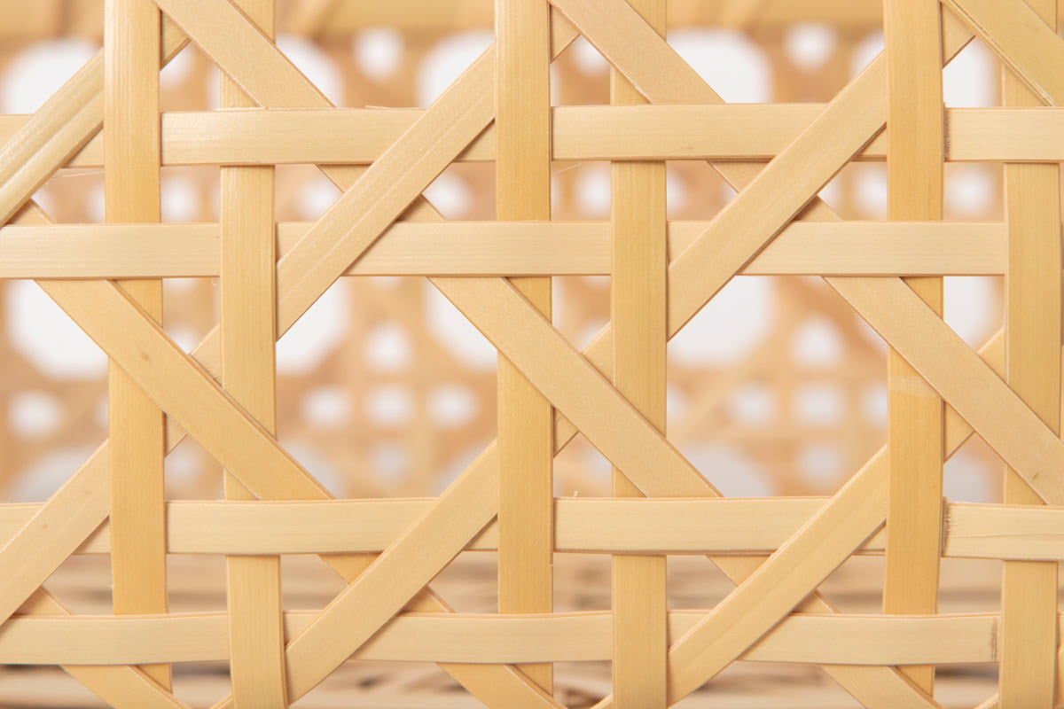 Rectangular Basket "Yatsume Weave" / White Bamboo / Aichi-JPN 251105-1