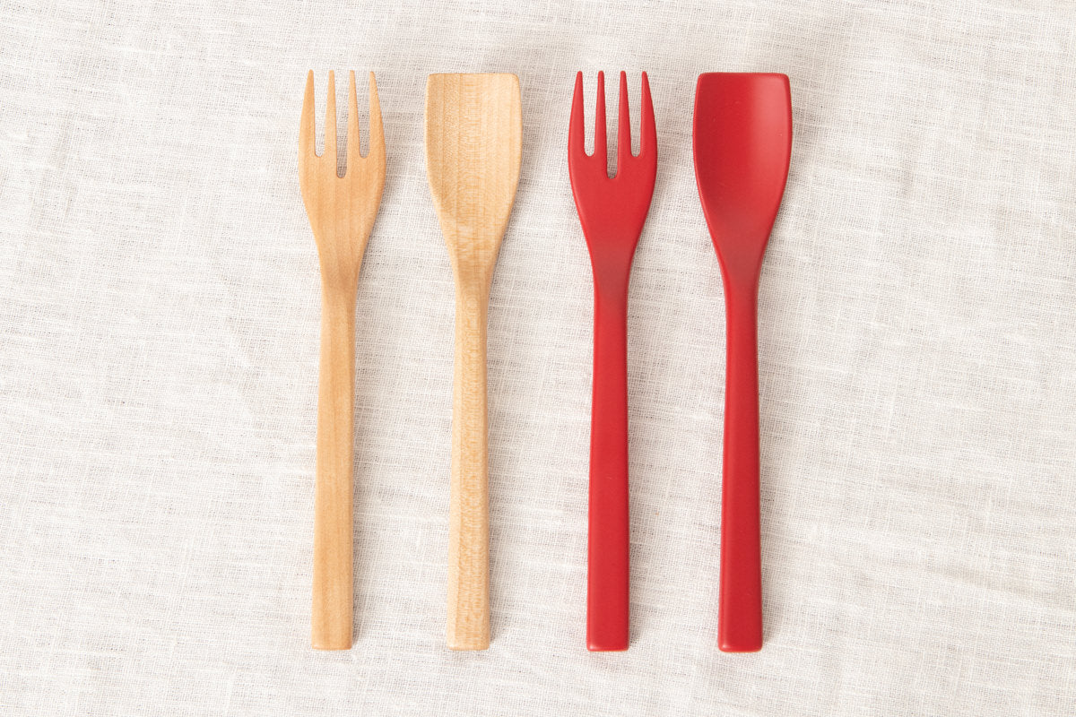 Sweets Fork, Spoon / Natural, Red / Japanese cherry birch / Ōita-JPN 211153