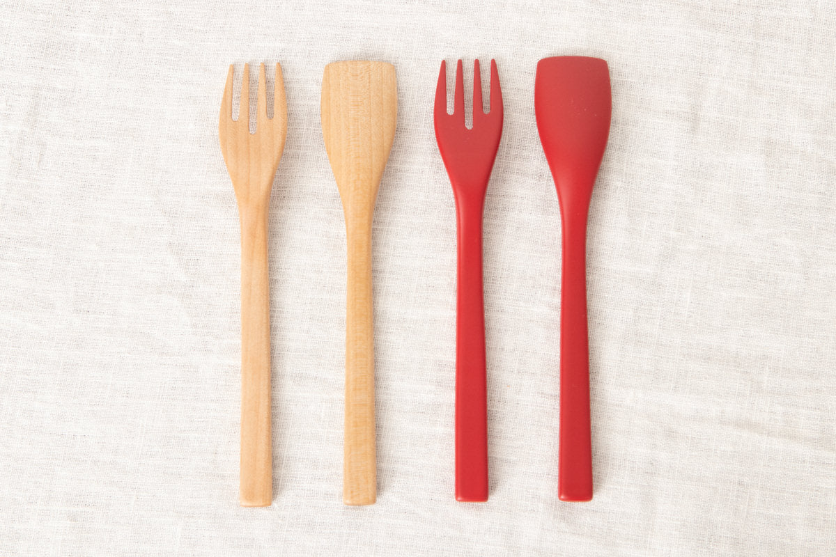 Sweets Fork, Spoon / Natural, Red / Japanese cherry birch / Ōita-JPN 211153