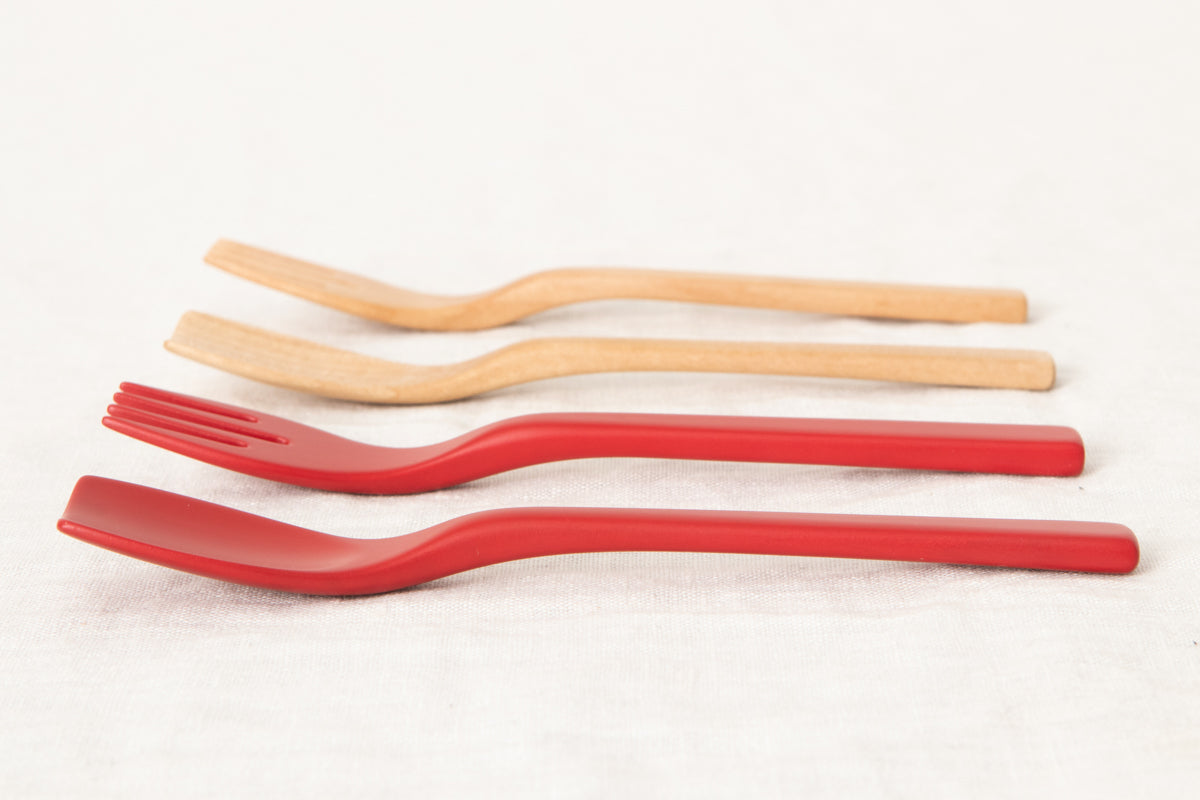 Sweets Fork, Spoon / Natural, Red / Japanese cherry birch / Ōita-JPN 211153
