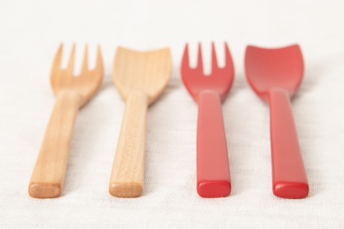 Sweets Fork, Spoon / Natural, Red / Japanese cherry birch / Ōita-JPN 211153
