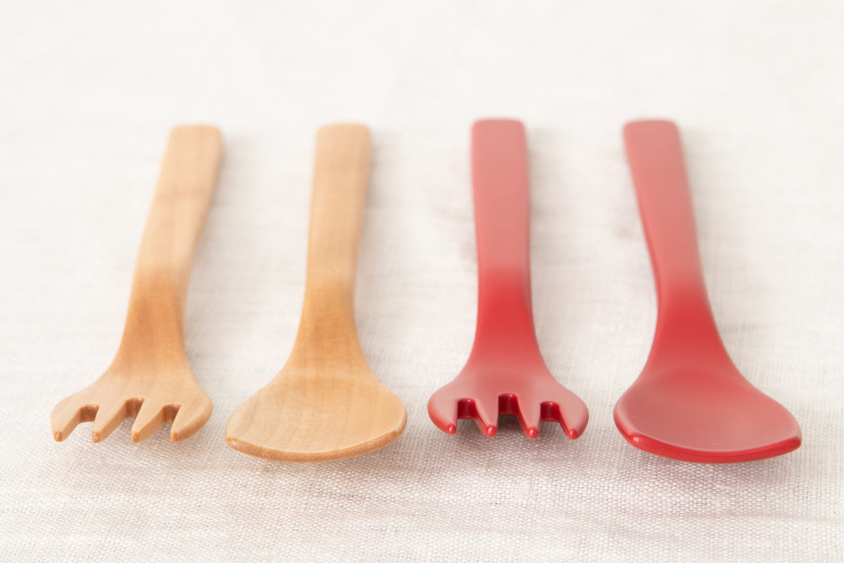 Sweets Fork, Spoon / Natural, Red / Japanese cherry birch / Ōita-JPN 211153