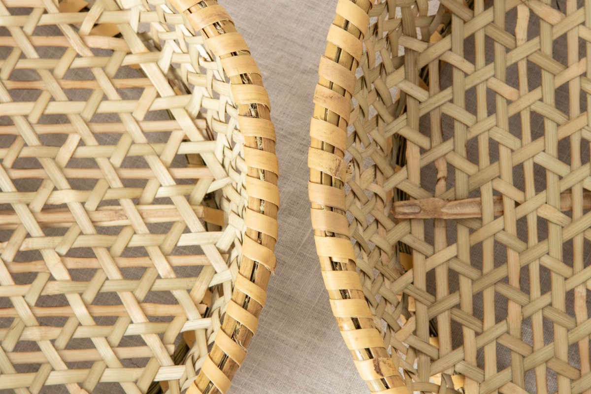 Round cup basket, M, L (shallow) / Nemagari bamboo / Nagano-JPN 610211
