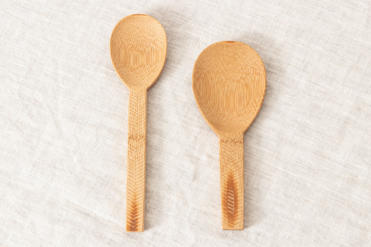 Server Spoon “Herringbone” / Smoked Bamboo / Kochi-JPN 321222