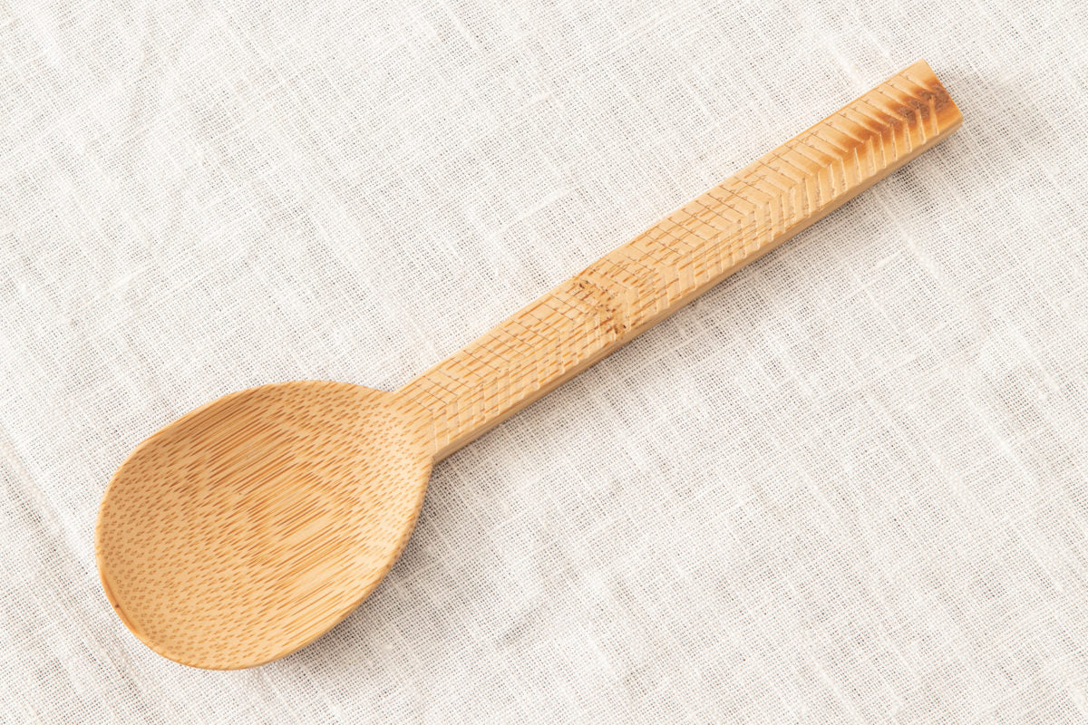 Server Spoon “Herringbone” / Smoked Bamboo / Kochi-JPN 321222