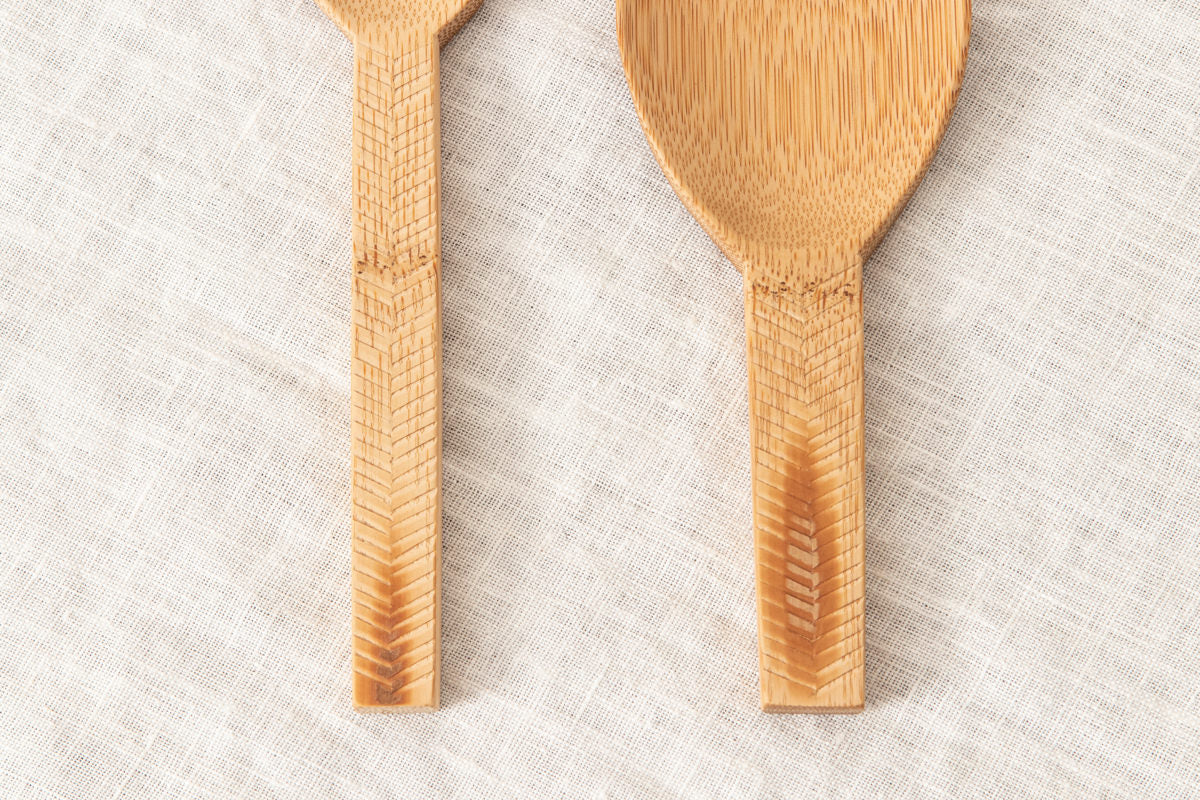Server Spoon “Herringbone” / Smoked Bamboo / Kochi-JPN 321222