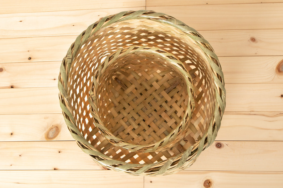 Yotsume Weave Round Basket “Mekai” / Madake Bamboo / Ibaraki-JPN 330611