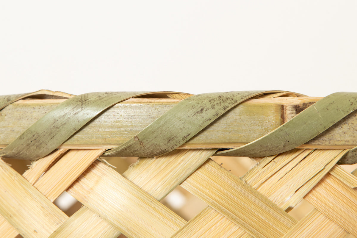 Yotsume Weave Round Basket “Mekai” / Madake Bamboo / Ibaraki-JPN 330611