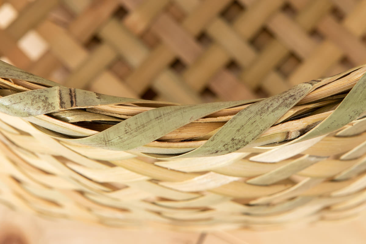 Yotsume Weave Round Basket “Mekai” / Madake Bamboo / Ibaraki-JPN 330611