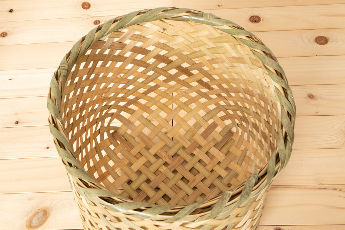 Yotsume Weave Round Basket “Mekai” / Madake Bamboo / Ibaraki-JPN 330611