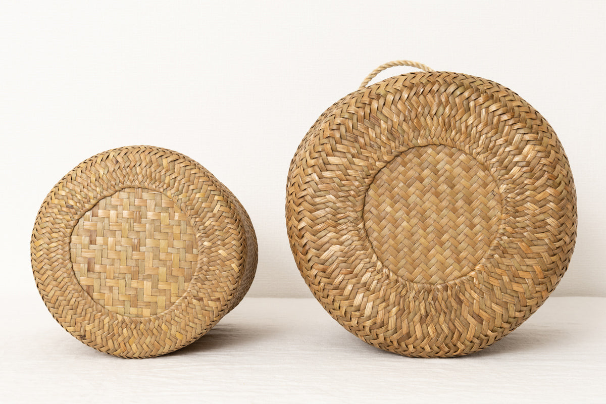Round Handbag "Double Weave" (Foldable) / Krajood Grass / THA 3115118