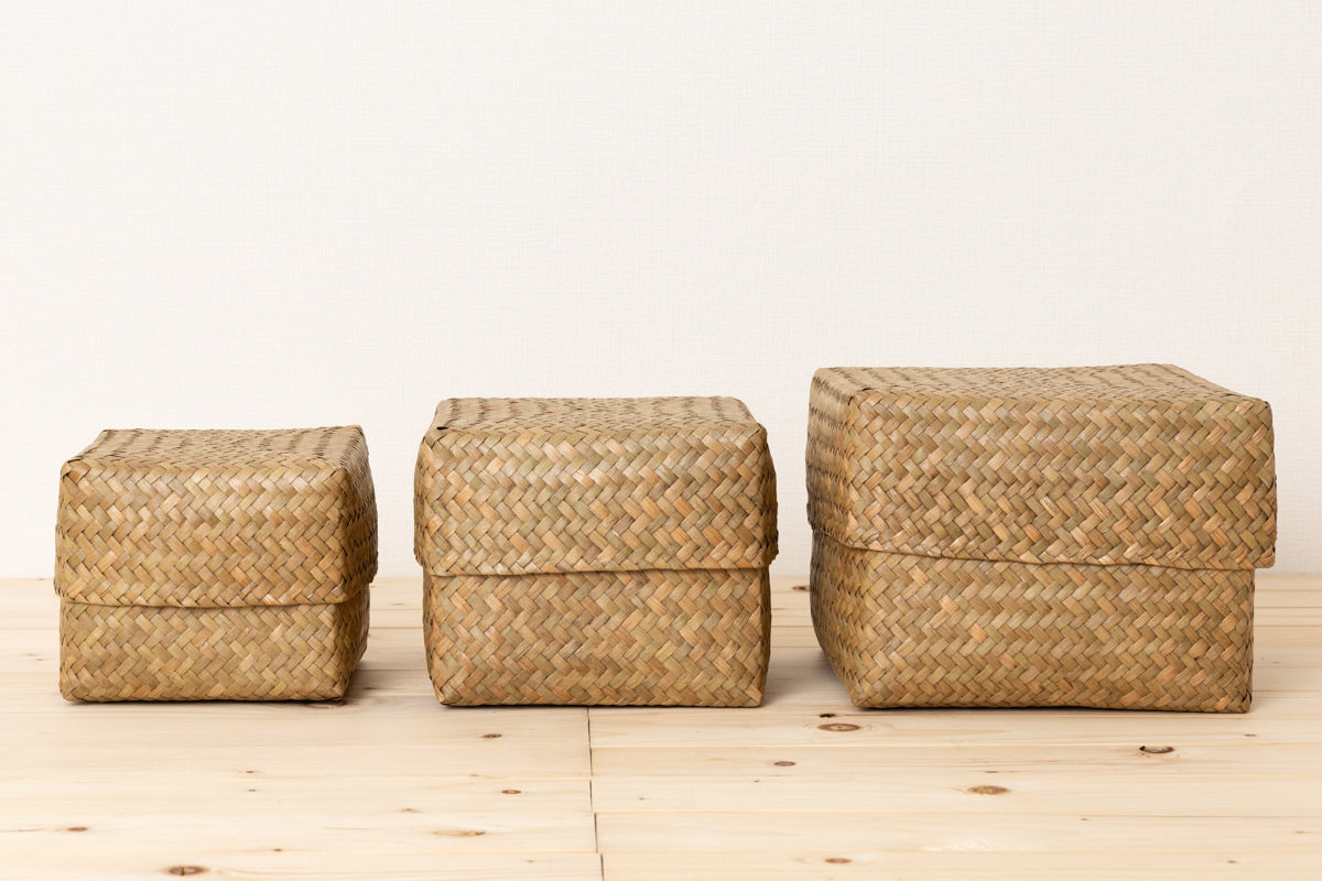 Compact organaizing basket with lid “Cube” S, M, L / Kachū /THA 3115128