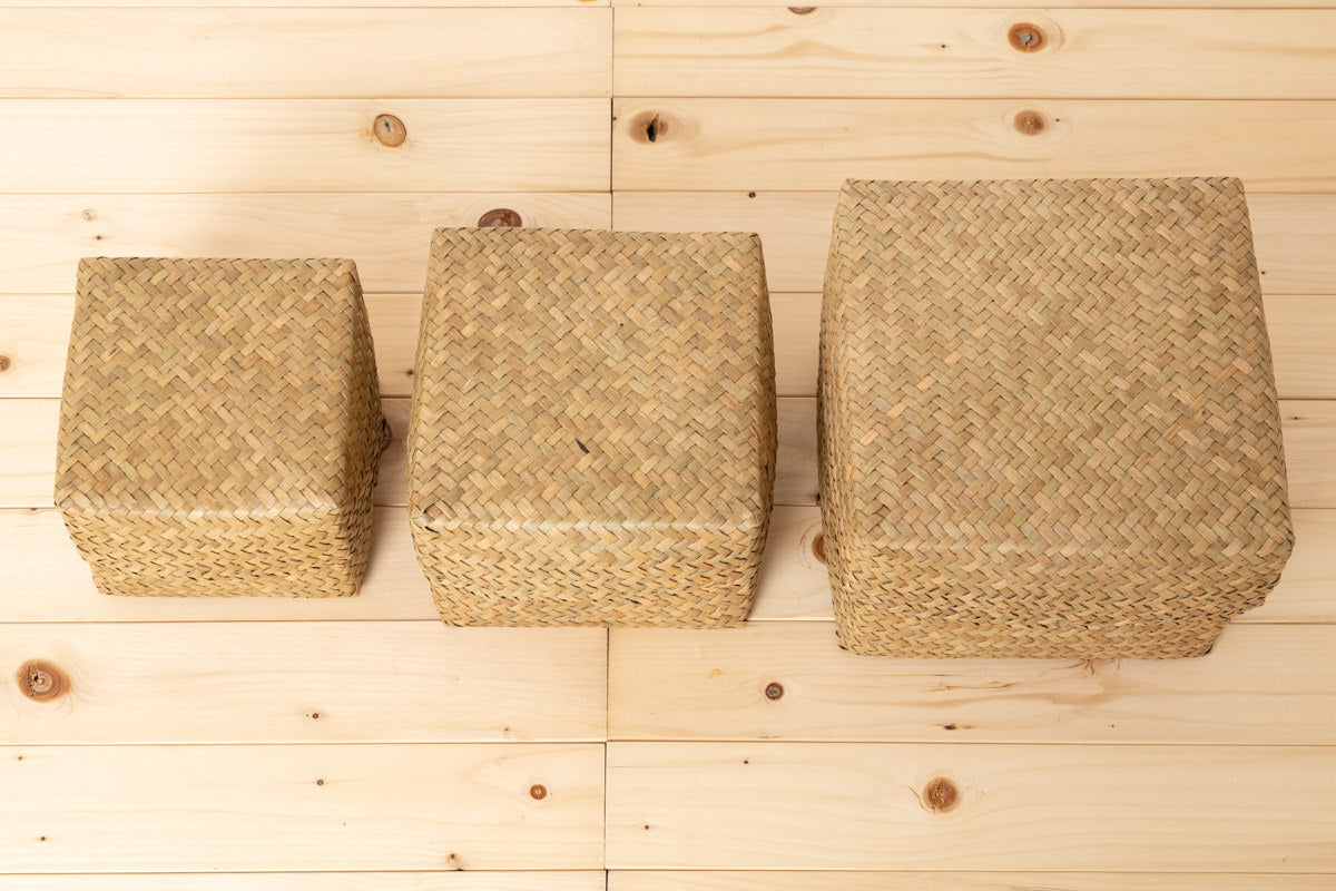 Compact organaizing basket with lid “Cube” S, M, L / Kachū /THA 3115128