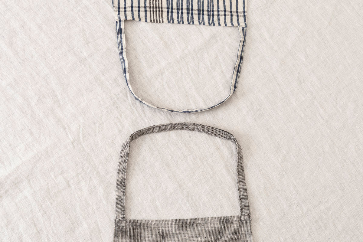 Full Apron / Brush Gray, Madras / Khadi cotton / IND 330905