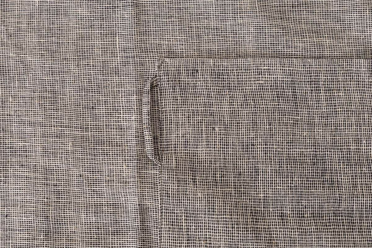 Full Apron / Brush Gray, Madras / Khadi cotton / IND 330905
