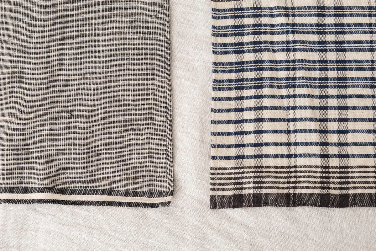 Full Apron / Brush Gray, Madras / Khadi cotton / IND 330905