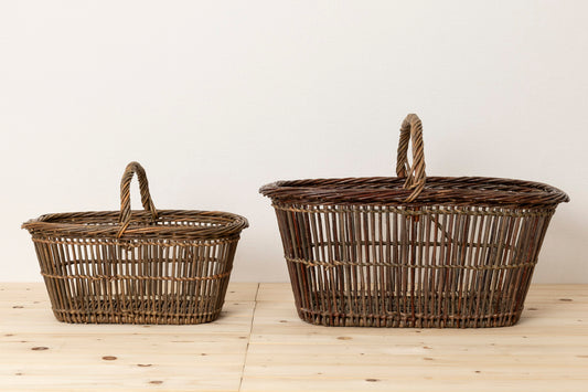 Sukashi Weave Oval Basket – Dark / Willow / FRA 630501