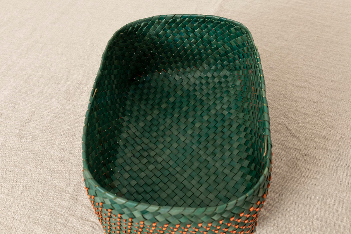 Kottan Basket “Green Orange” S, M, L / Palm leaf / IND 330911