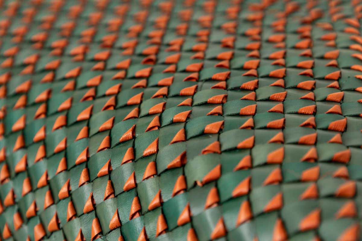 Kottan Basket “Green Orange” S, M, L / Palm leaf / IND 330911