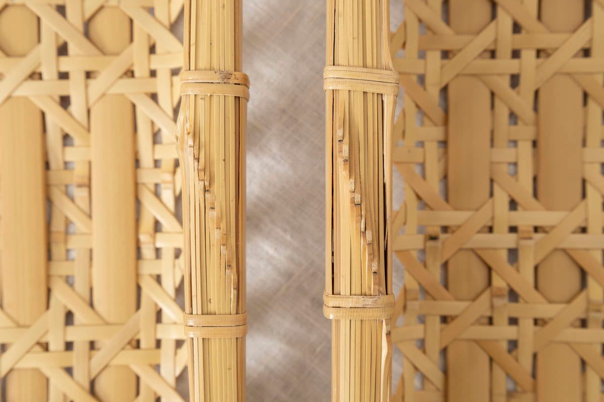 Flat Basket "Yatsume Weave" / White Bamboo / Ōita-JPN 220801