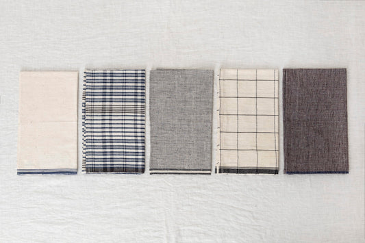 インド/カディコットン キッチンタオル Indigo Selvedge / Madras / Brush Gray / Tattersall / Tweed Herringbone 5タイプ 330907