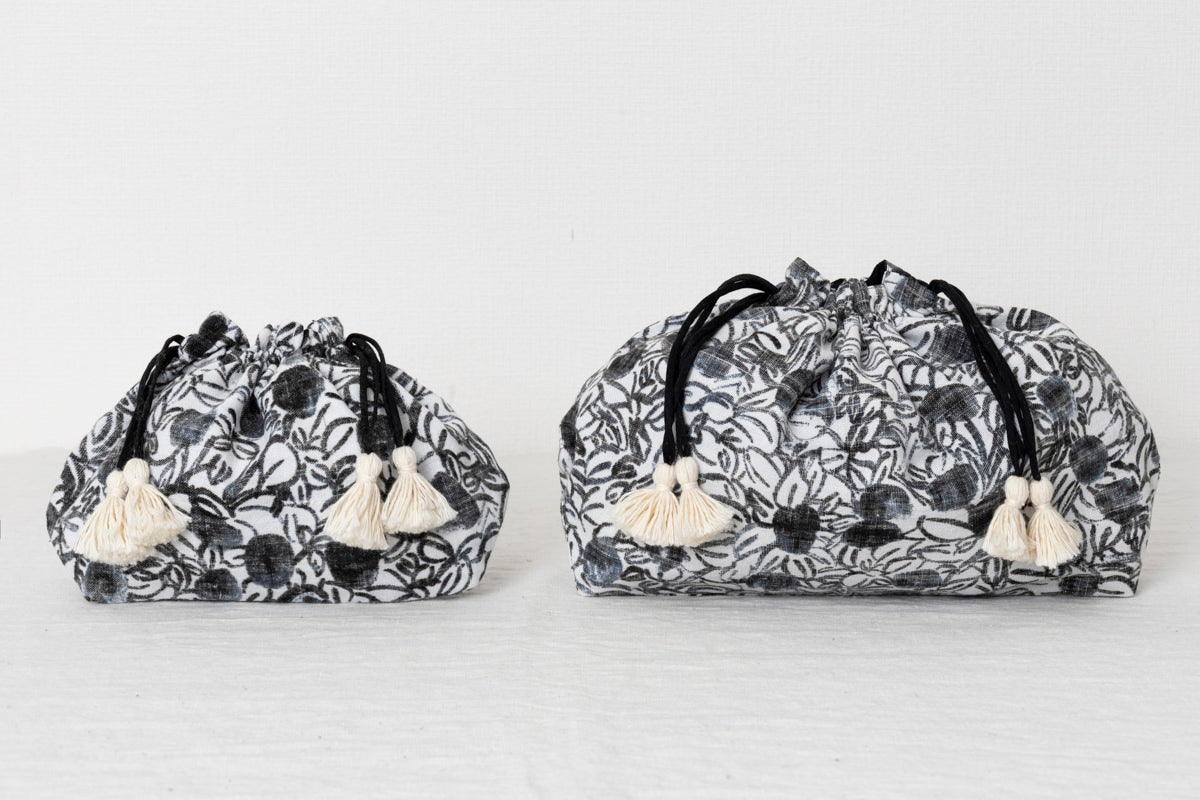 インド/カディ OX Printed Drawstring Bag Blaoga Mono S・L 2サイズ 330919