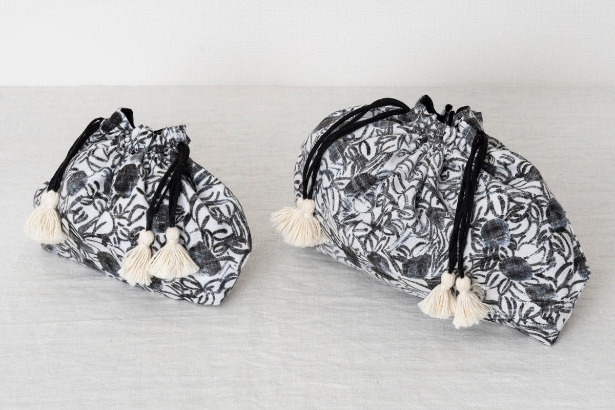 インド/カディ OX Printed Drawstring Bag Blaoga Mono S・L 2サイズ 330919