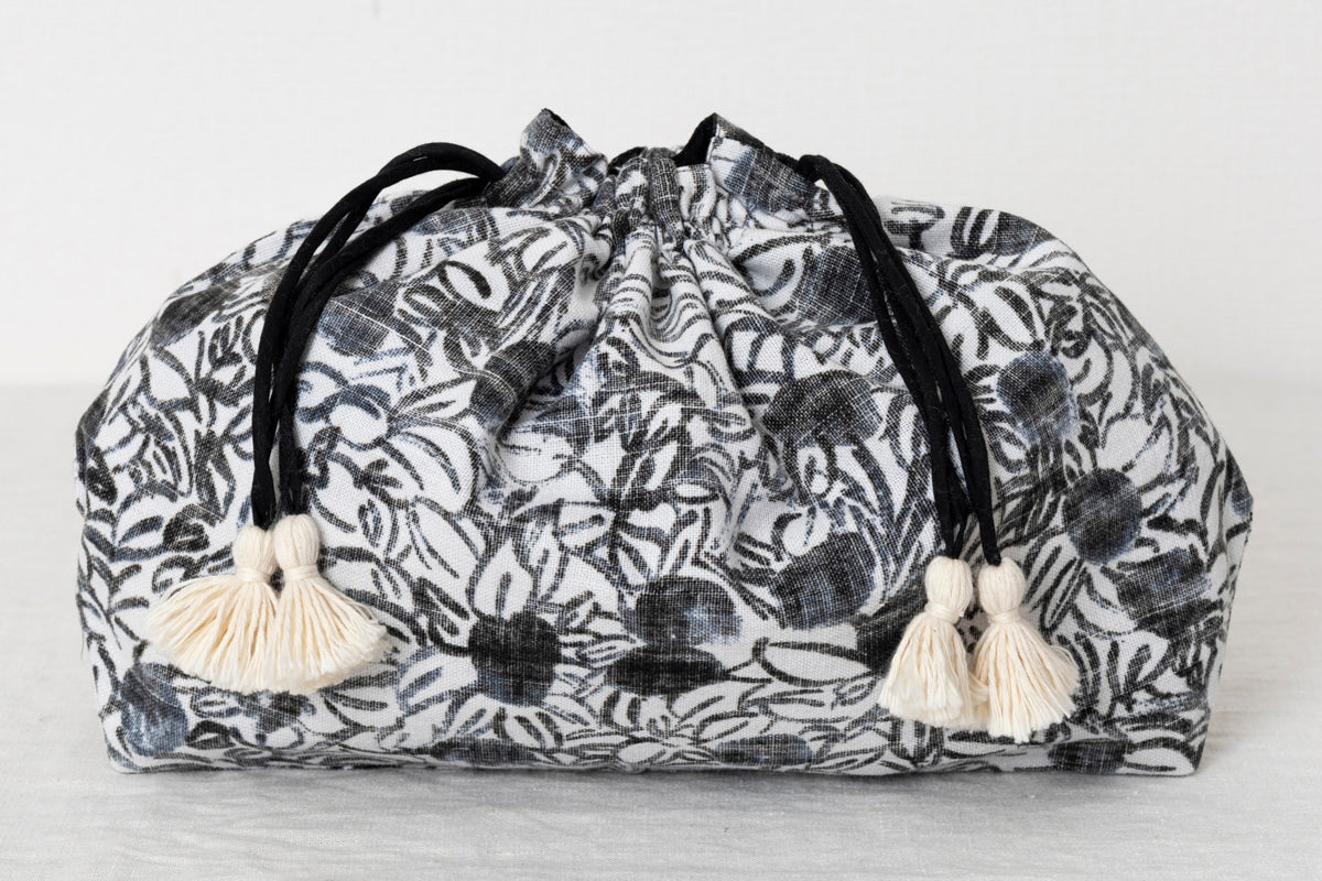 インド/カディ OX Printed Drawstring Bag Blaoga Mono S・L 2サイズ 330919