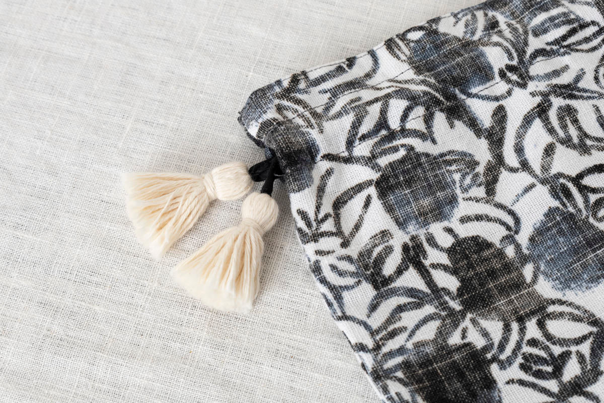 インド/カディ OX Printed Drawstring Bag Blaoga Mono S・L 2サイズ 330919