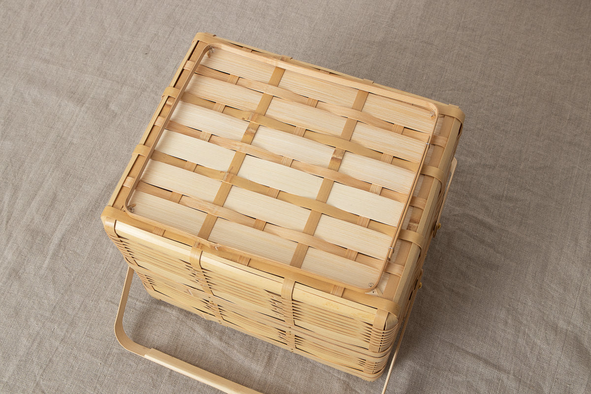Lunch box with handle M, L, L(2-tier) / White bamboo / Kagoshima-JPN 321105