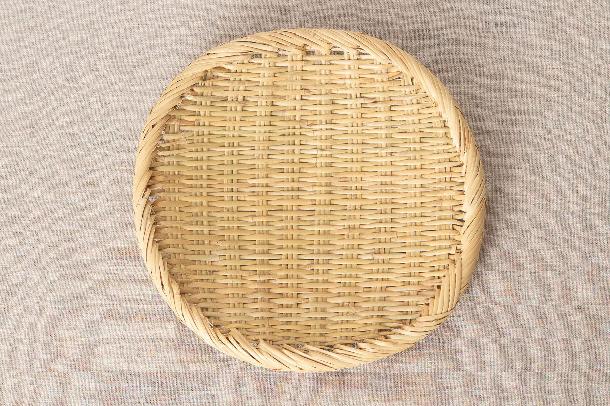 Round plate(colander) S, M / Suzu bamboo / Iwate-JPN 210112
