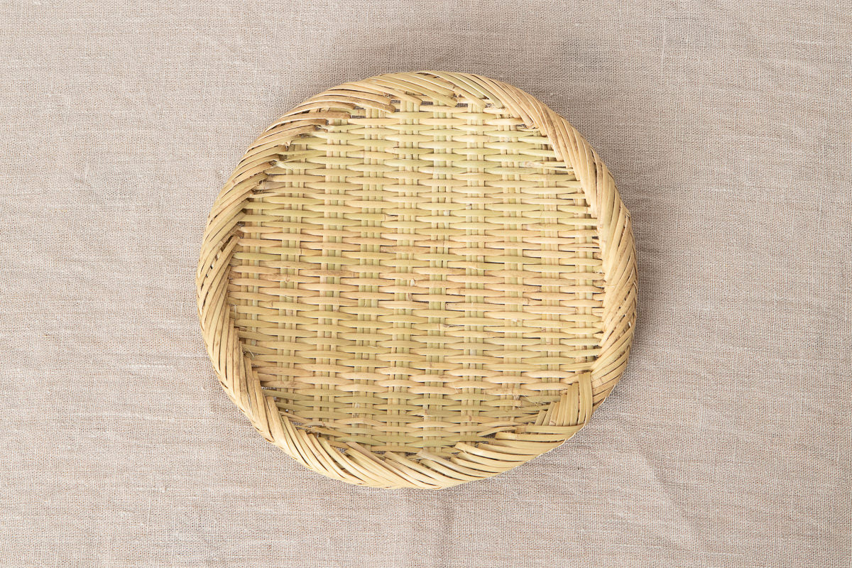 Round plate(colander) S, M / Suzu bamboo / Iwate-JPN 210112