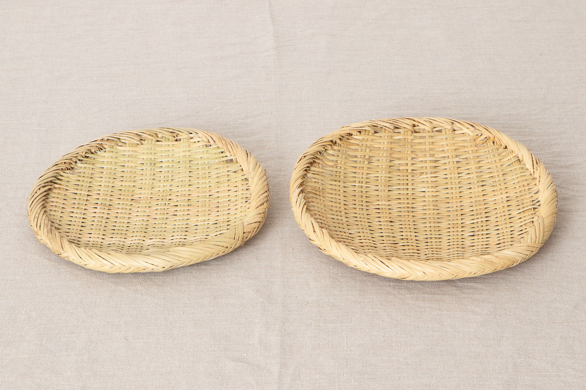 Round plate(colander) S, M / Suzu bamboo / Iwate-JPN 210112