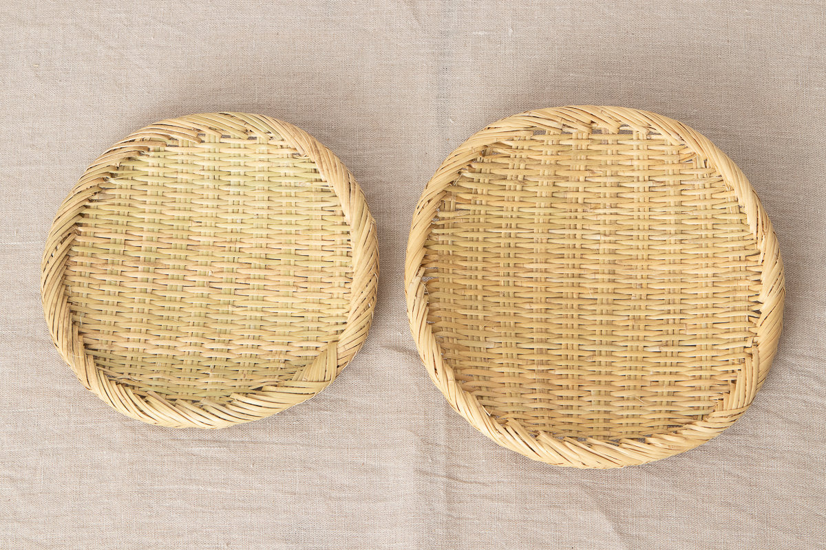 Round plate(colander) S, M / Suzu bamboo / Iwate-JPN 210112