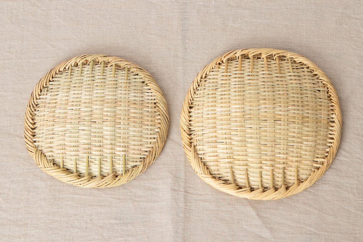 Round plate(colander) S, M / Suzu bamboo / Iwate-JPN 210112