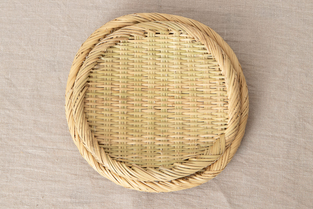 Round plate(colander) S, M / Suzu bamboo / Iwate-JPN 210112