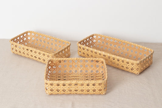 Organizing Basket "Yatsume Weave" / White Bamboo / Ōita-JPN 211504