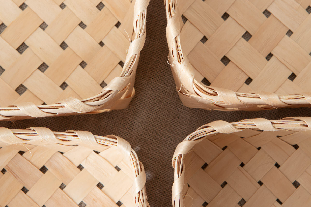 Square basket with lid S, M, L, XL / Itaya maple / Akita-JPN 720901