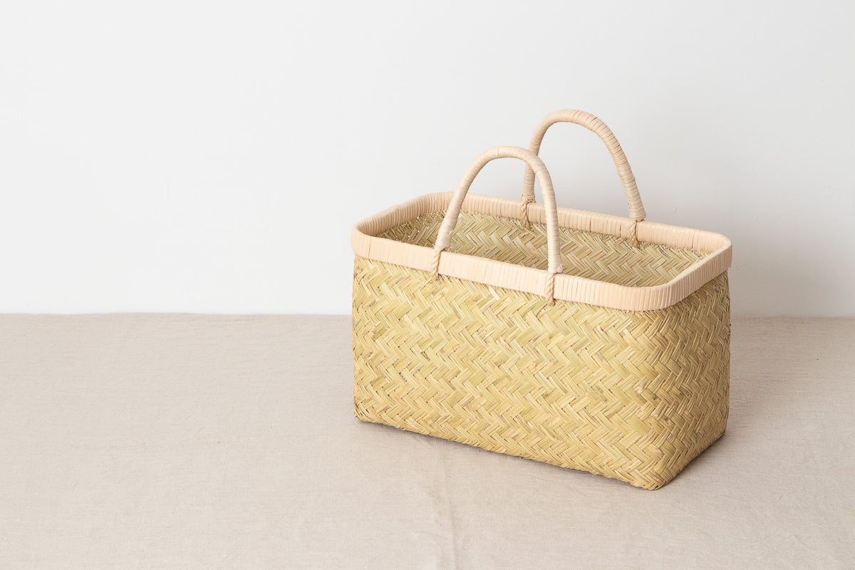 Market Basket Rattan Handle M / Suzutake Bamboo / Iwate-JPN 450809-1