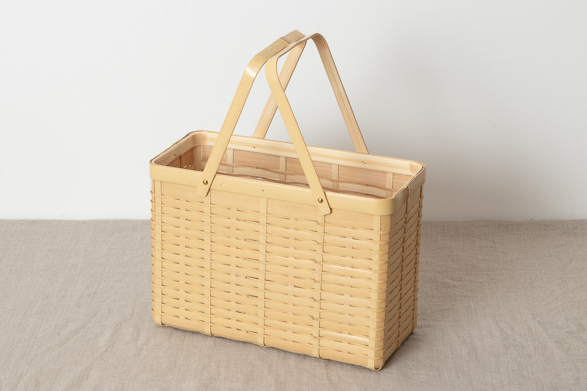 Magazine basket / White bamboo / Kagoshima-JPN 321108-1