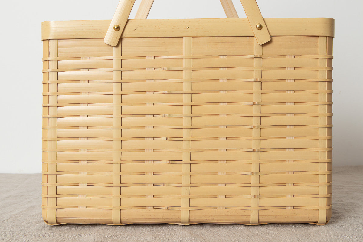 Magazine basket / White bamboo / Kagoshima-JPN 321108-1